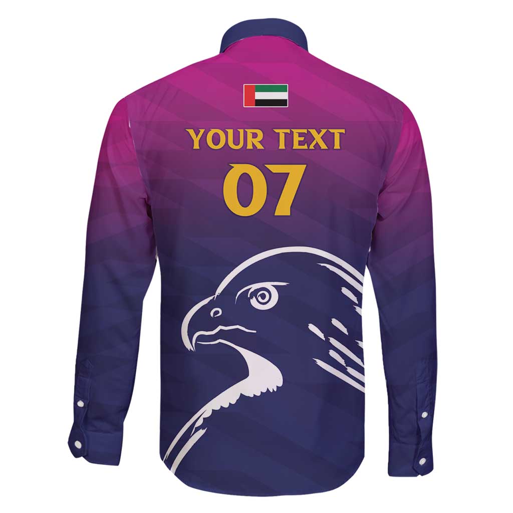 UAE Cricket Custom Family Matching Off Shoulder Maxi Dress and Hawaiian Shirt Arabian Falcon LT7 - Wonder Print Shop