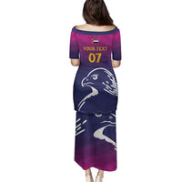 UAE Cricket Custom Family Matching Puletasi and Hawaiian Shirt Arabian Falcon - Wonder Print Shop