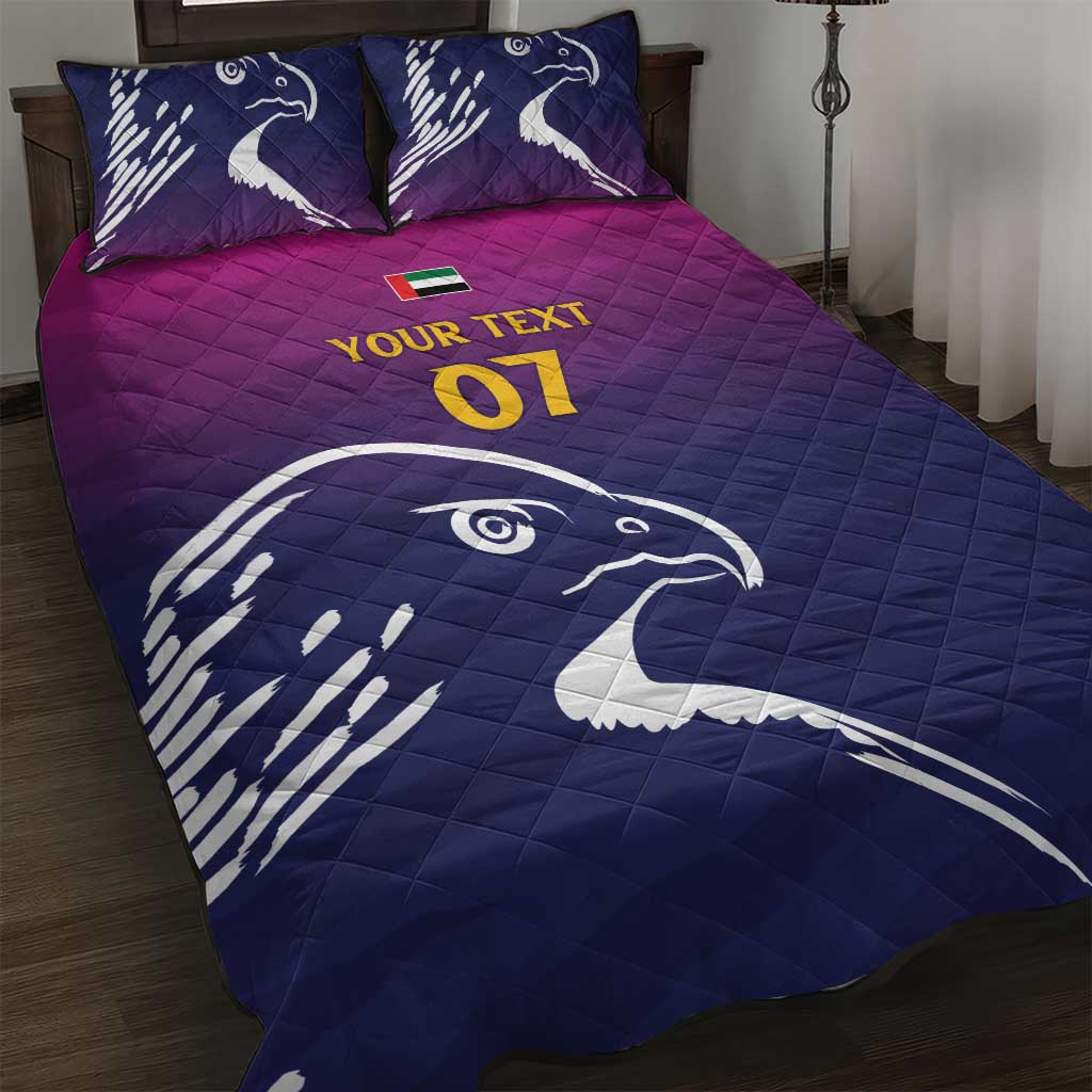 UAE Cricket Custom Quilt Bed Set Arabian Falcon - Wonder Print Shop