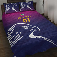 UAE Cricket Custom Quilt Bed Set Arabian Falcon - Wonder Print Shop