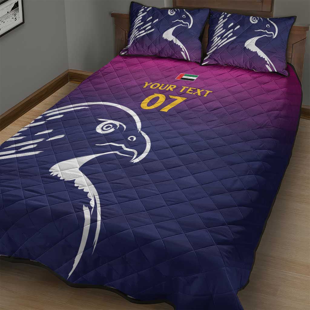 UAE Cricket Custom Quilt Bed Set Arabian Falcon - Wonder Print Shop
