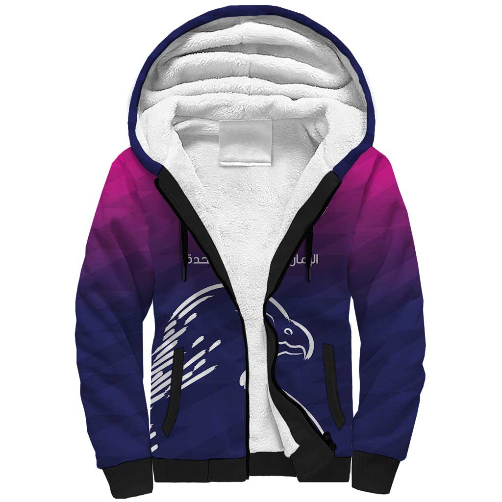 UAE Cricket Custom Sherpa Hoodie Arabian Falcon - Wonder Print Shop