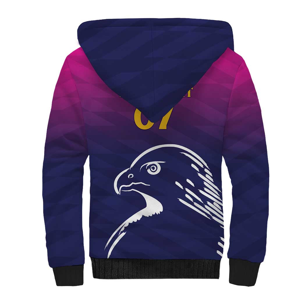 UAE Cricket Custom Sherpa Hoodie Arabian Falcon - Wonder Print Shop