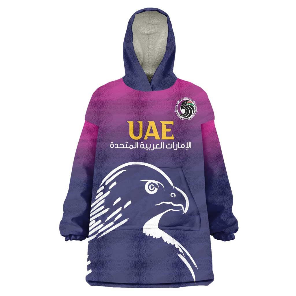 UAE Cricket Custom Wearable Blanket Hoodie Arabian Falcon - Wonder Print Shop