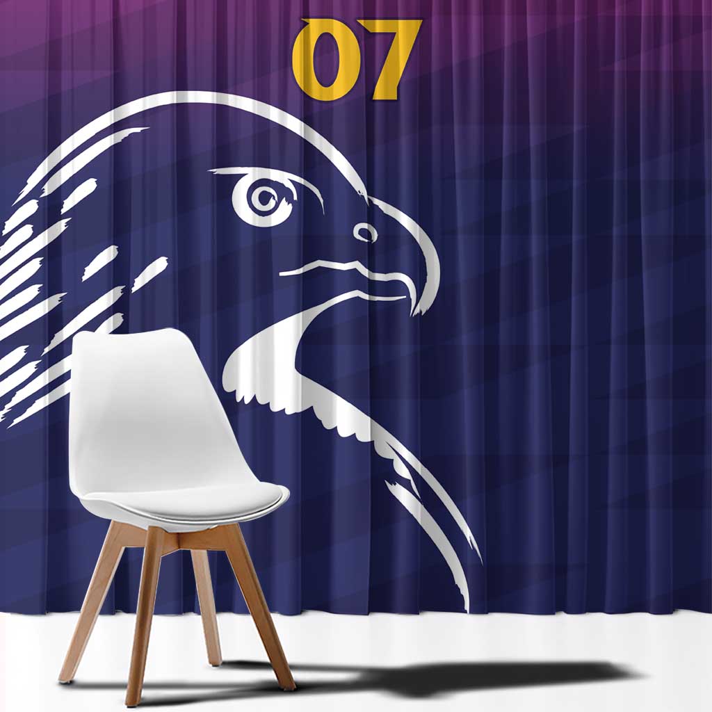 UAE Cricket Custom Window Curtain Arabian Falcon - Wonder Print Shop