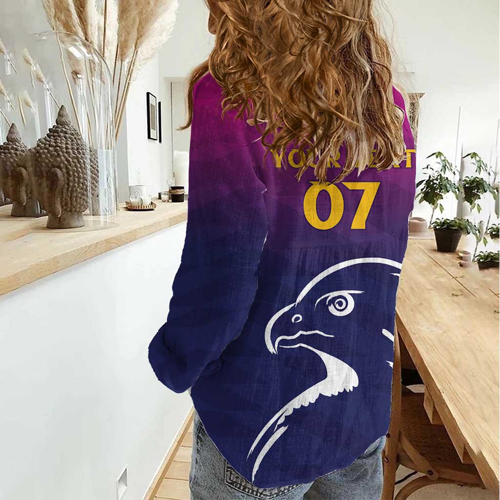UAE Cricket Custom Women Casual Shirt Arabian Falcon - Wonder Print Shop