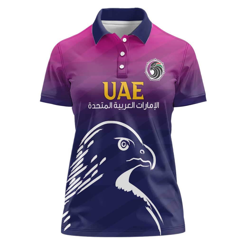 UAE Cricket Custom Women Polo Shirt Arabian Falcon - Wonder Print Shop