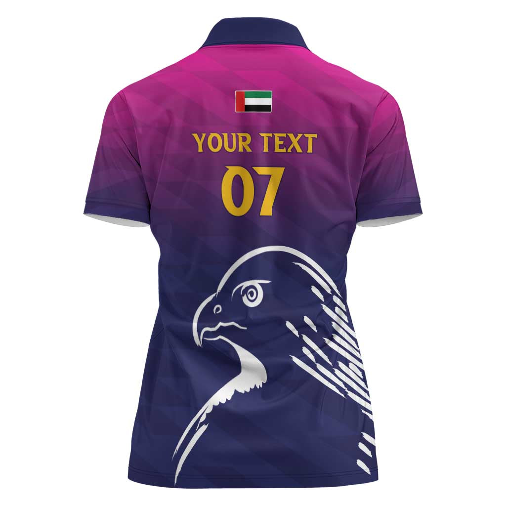 UAE Cricket Custom Women Polo Shirt Arabian Falcon - Wonder Print Shop