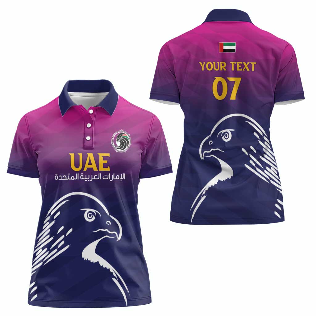 UAE Cricket Custom Women Polo Shirt Arabian Falcon - Wonder Print Shop