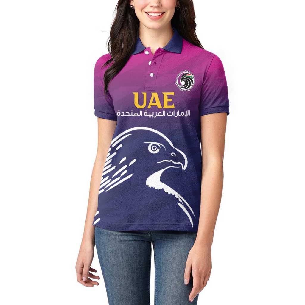 UAE Cricket Custom Women Polo Shirt Arabian Falcon - Wonder Print Shop