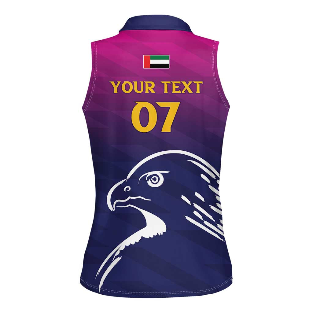 UAE Cricket Custom Women Sleeveless Polo Shirt Arabian Falcon - Wonder Print Shop