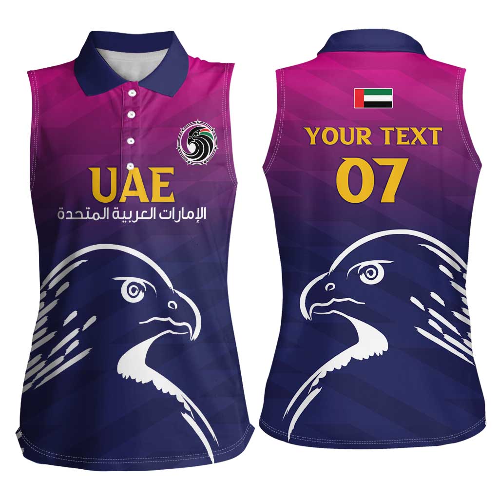 UAE Cricket Custom Women Sleeveless Polo Shirt Arabian Falcon - Wonder Print Shop