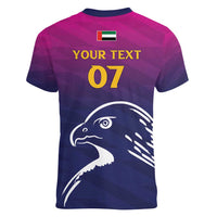 UAE Cricket Custom Women V-Neck T-Shirt Arabian Falcon - Wonder Print Shop