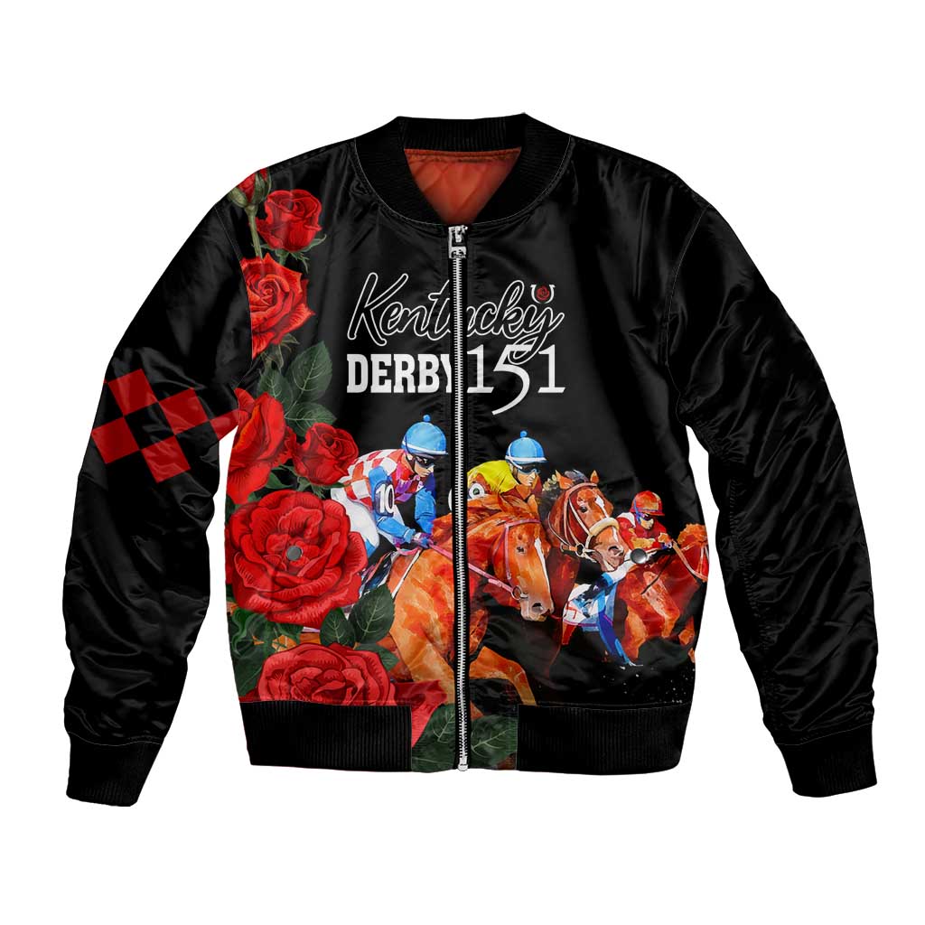 Horse Racing Custom Bomber Jacket 151st Anniversary Race For the Roses LT7