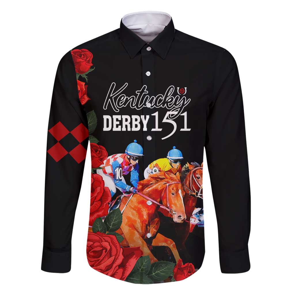 Horse Racing Custom Family Matching Long Sleeve Bodycon Dress and Hawaiian Shirt 151st Anniversary Race For the Roses LT7