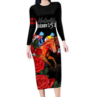 Horse Racing Custom Family Matching Long Sleeve Bodycon Dress and Hawaiian Shirt 151st Anniversary Race For the Roses LT7