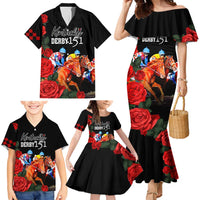 Horse Racing Custom Family Matching Mermaid Dress and Hawaiian Shirt 151st Anniversary Race For the Roses LT7