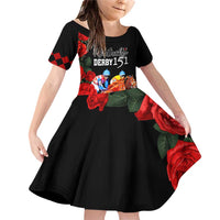 Horse Racing Custom Family Matching Off Shoulder Short Dress and Hawaiian Shirt 151st Anniversary Race For the Roses LT7
