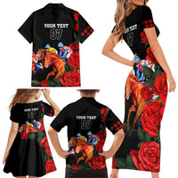 Horse Racing Custom Family Matching Short Sleeve Bodycon Dress and Hawaiian Shirt 151st Anniversary Race For the Roses LT7