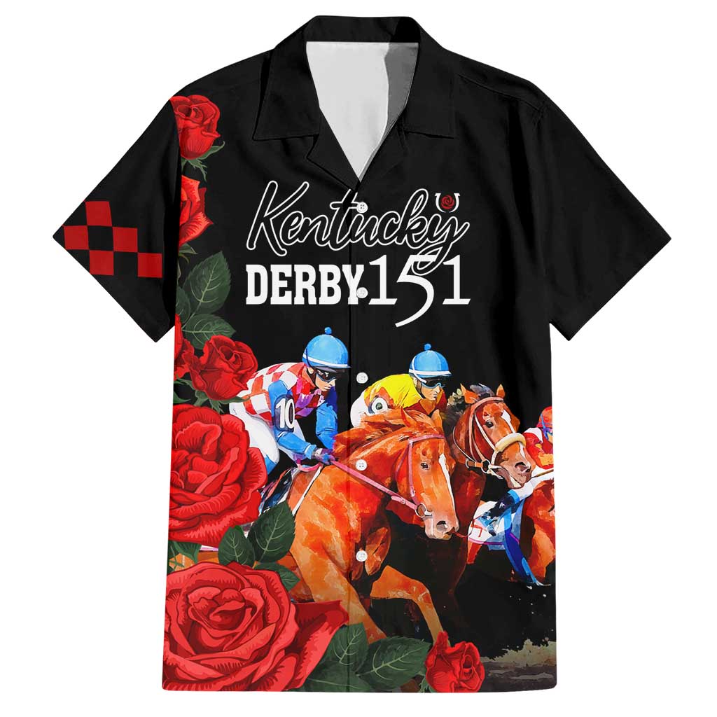 Horse Racing Custom Family Matching Short Sleeve Bodycon Dress and Hawaiian Shirt 151st Anniversary Race For the Roses LT7