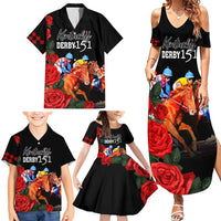 Horse Racing Custom Family Matching Summer Maxi Dress and Hawaiian Shirt 151st Anniversary Race For the Roses LT7