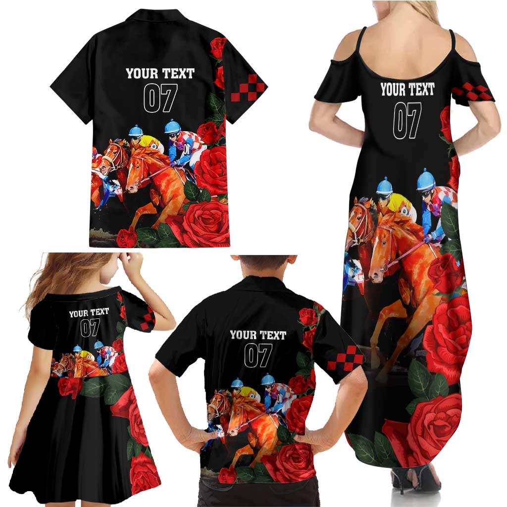 Horse Racing Custom Family Matching Summer Maxi Dress and Hawaiian Shirt 151st Anniversary Race For the Roses LT7