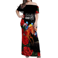Horse Racing Custom Off Shoulder Maxi Dress 151st Anniversary Race For the Roses LT7