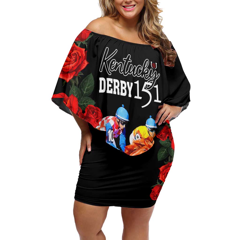 Horse Racing Custom Off Shoulder Short Dress 151st Anniversary Race For the Roses LT7