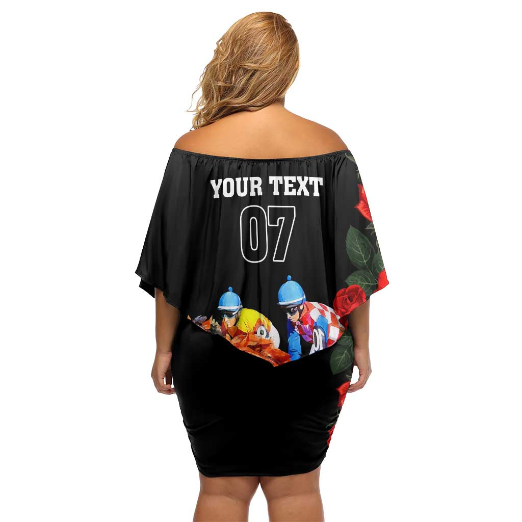 Horse Racing Custom Off Shoulder Short Dress 151st Anniversary Race For the Roses LT7