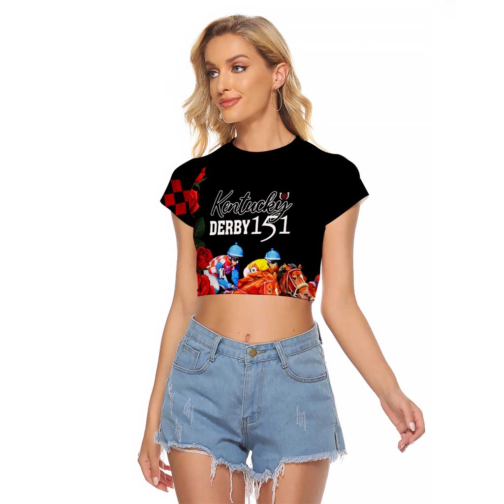 Horse Racing Custom Raglan Cropped T Shirt 151st Anniversary Race For the Roses LT7