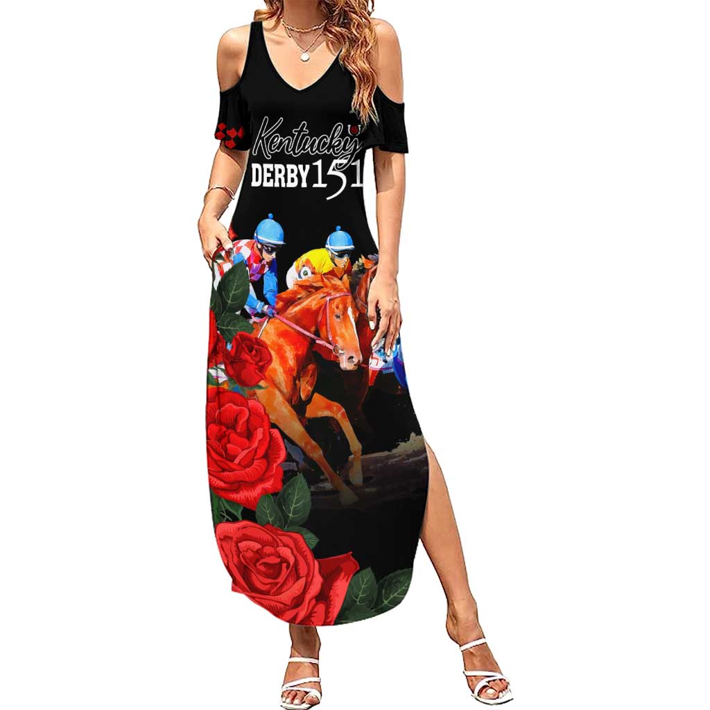 Horse Racing Custom Summer Maxi Dress 151st Anniversary Race For the Roses LT7