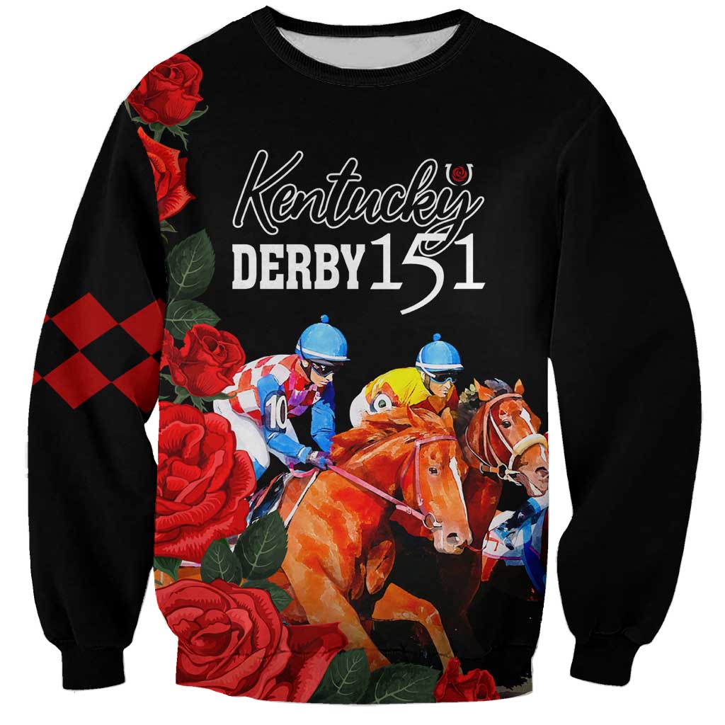 Horse Racing Custom Sweatshirt 151st Anniversary Race For the Roses LT7