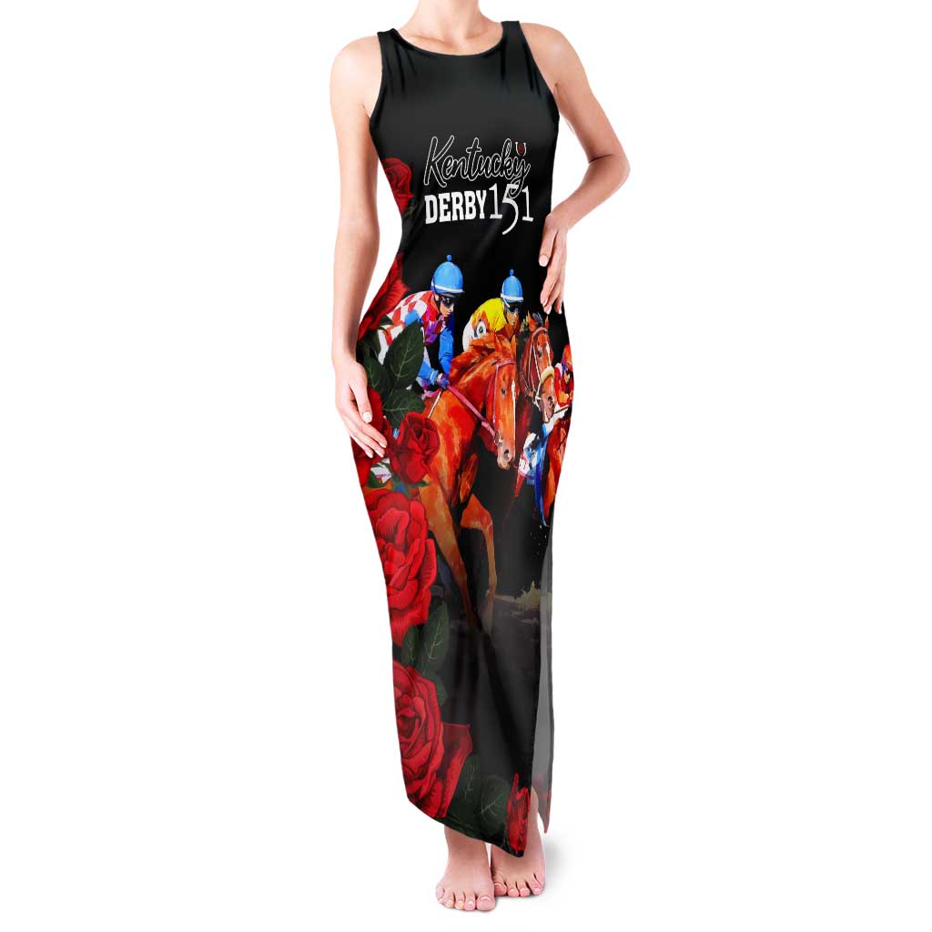 Horse Racing Custom Tank Maxi Dress 151st Anniversary Race For the Roses LT7