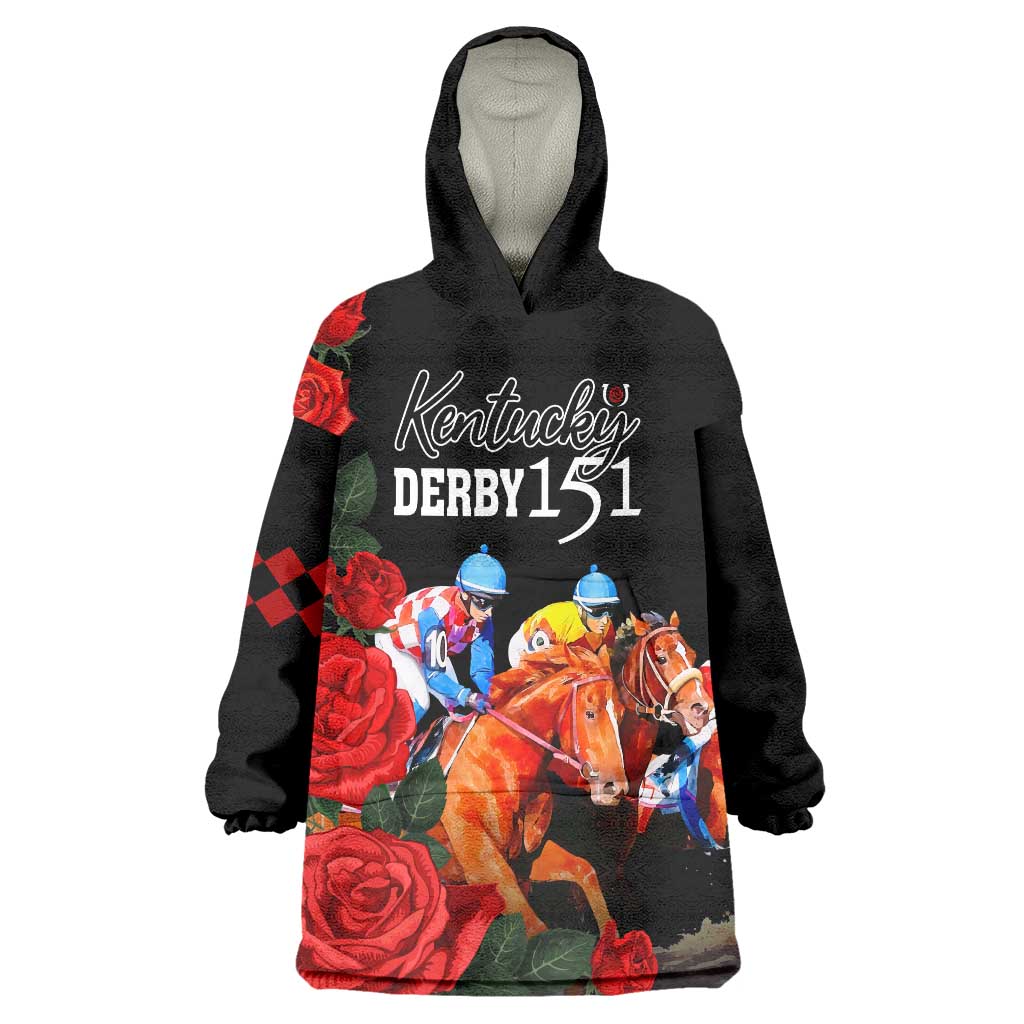 Horse Racing Custom Wearable Blanket Hoodie 151st Anniversary Race For the Roses LT7