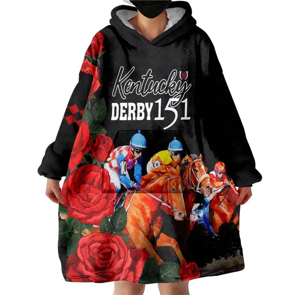 Horse Racing Custom Wearable Blanket Hoodie 151st Anniversary Race For the Roses LT7