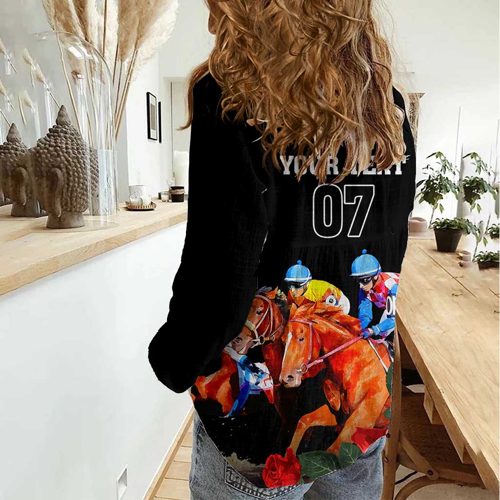 Horse Racing Custom Women Casual Shirt 151st Anniversary Race For the Roses LT7