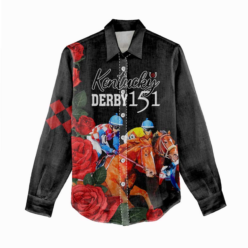 Horse Racing Custom Women Casual Shirt 151st Anniversary Race For the Roses LT7