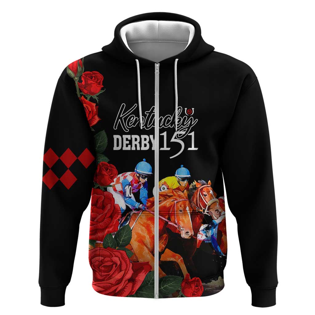 Horse Racing Custom Zip Hoodie 151st Anniversary Race For the Roses LT7