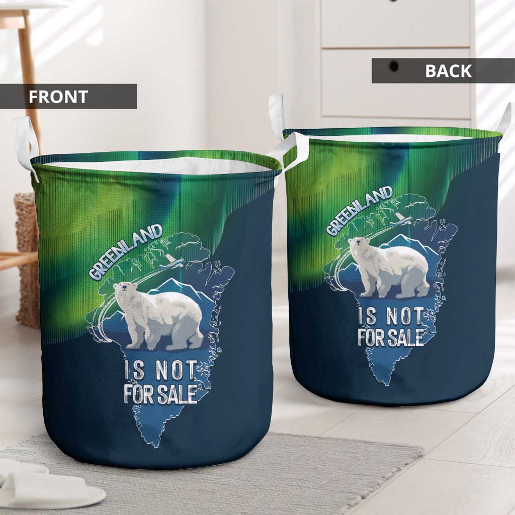 Greenland Is Not For Sale Laundry Basket Arctic Aurora Borealis