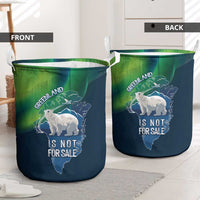 Greenland Is Not For Sale Laundry Basket Arctic Aurora Borealis
