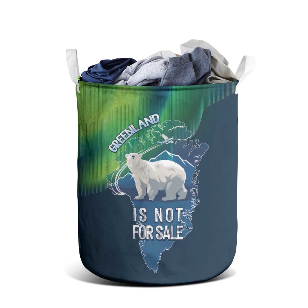 Greenland Is Not For Sale Laundry Basket Arctic Aurora Borealis