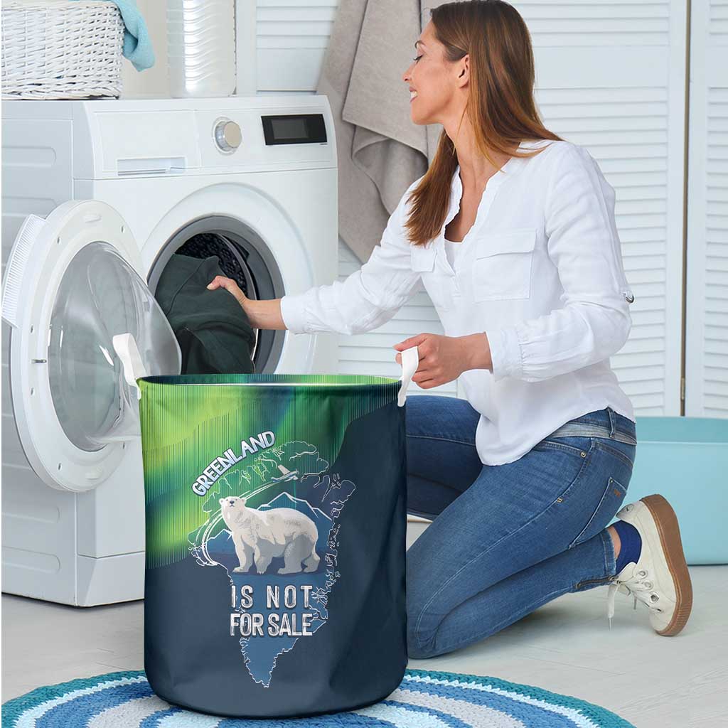 Greenland Is Not For Sale Laundry Basket Arctic Aurora Borealis