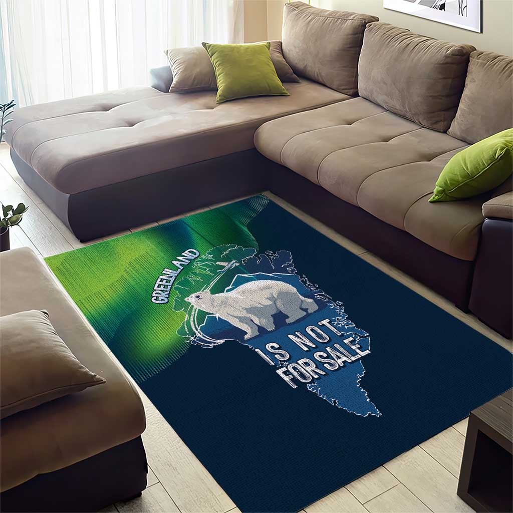 Greenland Is Not For Sale Area Rug Arctic Aurora Borealis