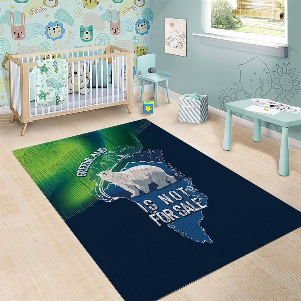Greenland Is Not For Sale Area Rug Arctic Aurora Borealis