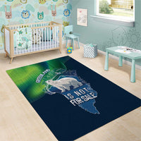 Greenland Is Not For Sale Area Rug Arctic Aurora Borealis