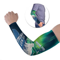 Greenland Is Not For Sale Arm Sleeves Arctic Aurora Borealis
