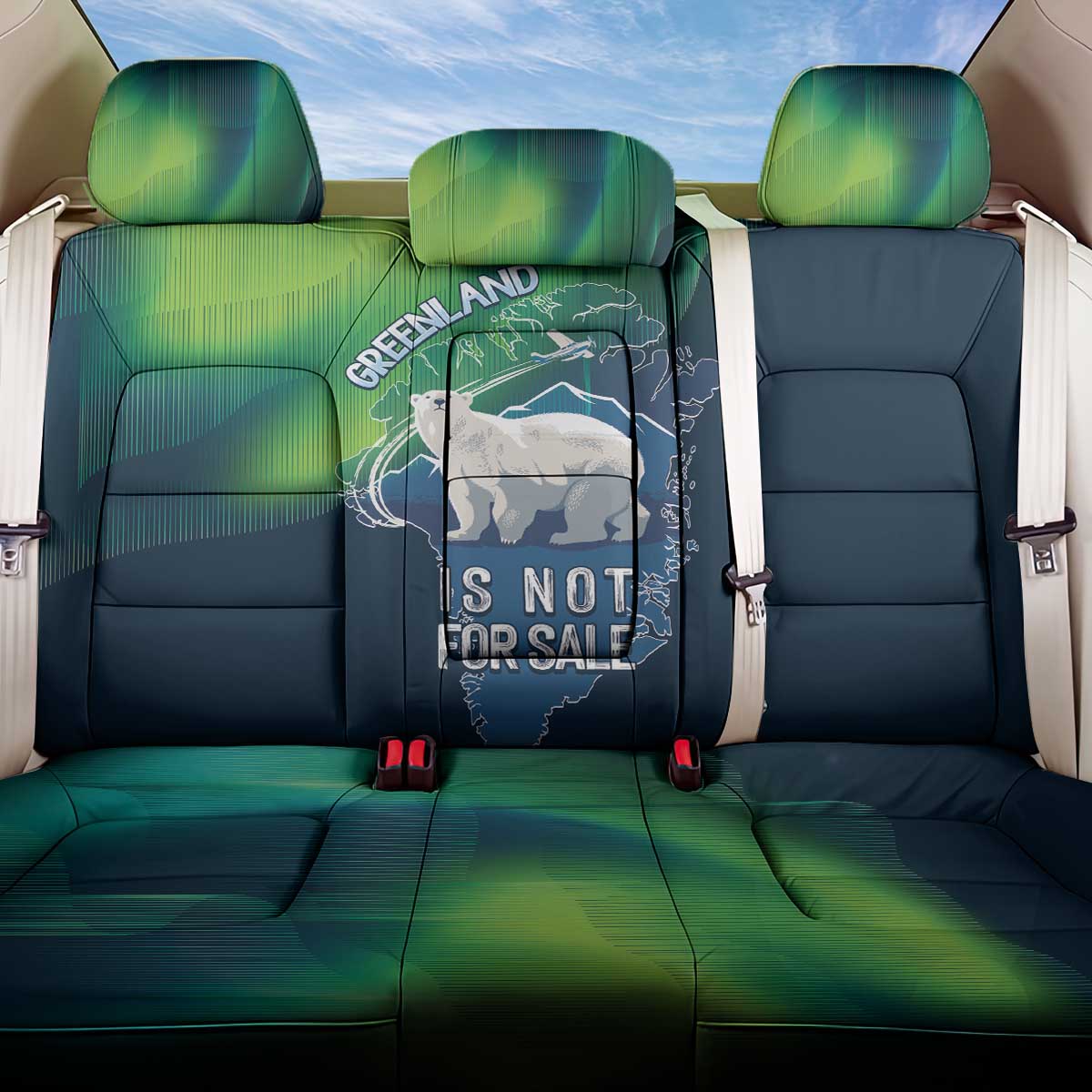 Greenland Is Not For Sale Back Car Seat Cover Arctic Aurora Borealis