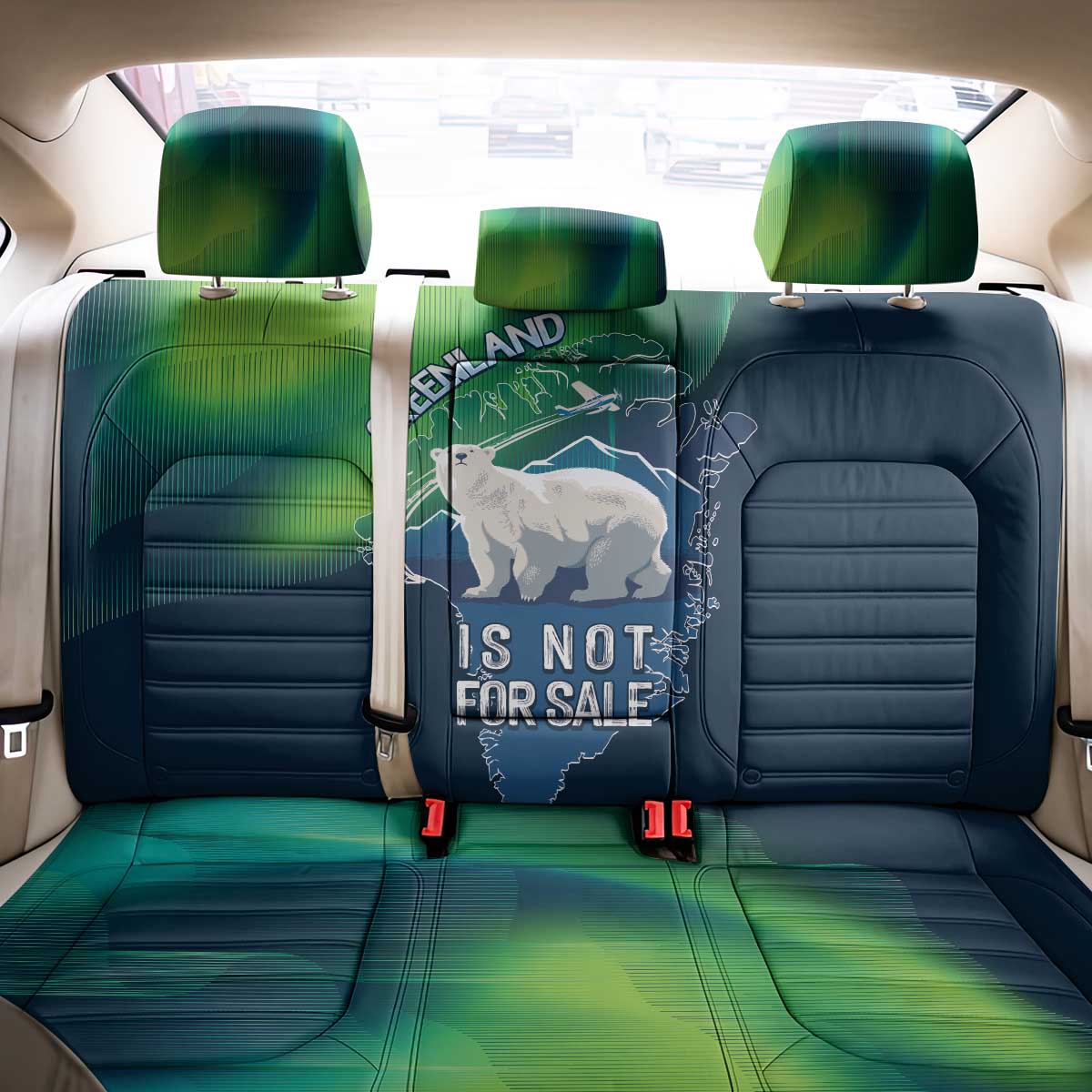 Greenland Is Not For Sale Back Car Seat Cover Arctic Aurora Borealis