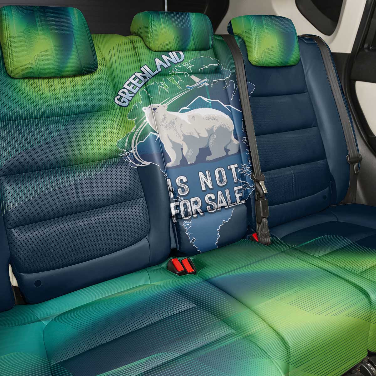 Greenland Is Not For Sale Back Car Seat Cover Arctic Aurora Borealis