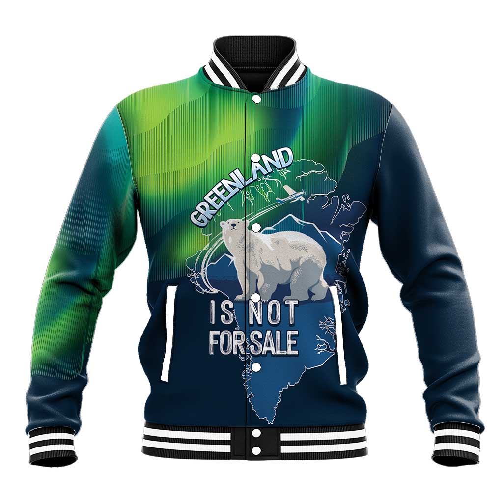 Greenland Is Not For Sale Baseball Jacket Arctic Aurora Borealis